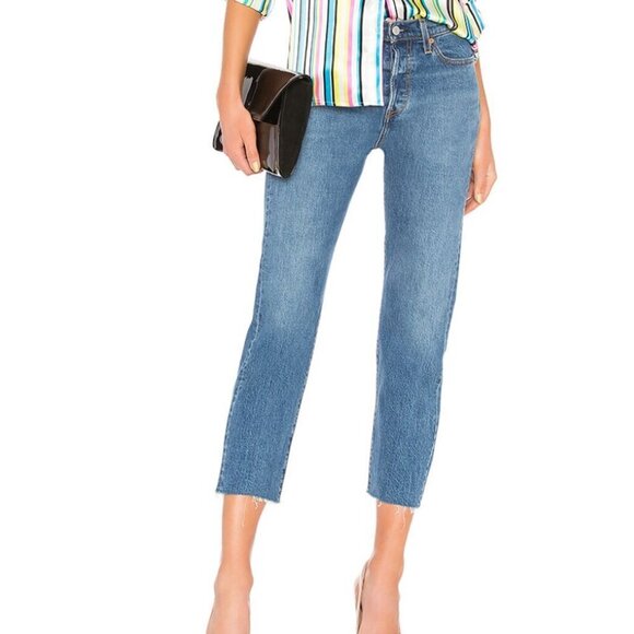 Levi's Wedgie Straight Denim Jeans in Love Triangle Size 27 - Picture 2 of 7